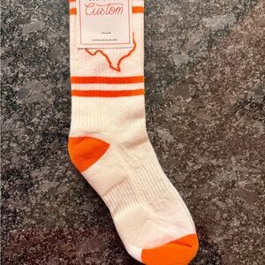 Vibrant, Texas Orange and White Texas Socks